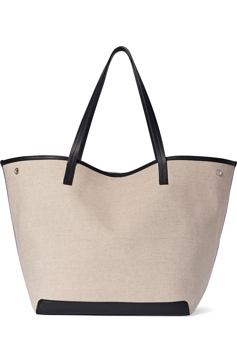 The Row Extra Large Park Linen & Leather Tote, Main, color,