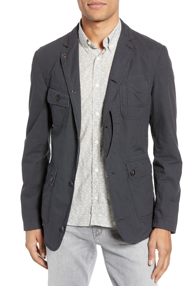 Utility Water Resistant Sport Coat, Main, color, BLACK