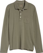 Billy Reid Pensacola Long Sleeve Organic Cotton Pocket Polo