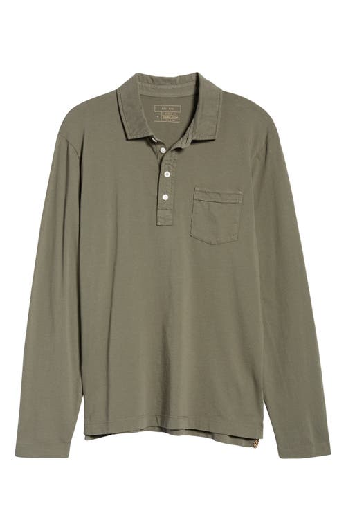 Billy Reid Pensacola Long Sleeve Organic Cotton Pocket Polo In Green