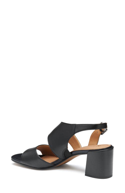 Johnston & Murphy Everly Asymmetric Slingback Sandal In Black Glove Leather