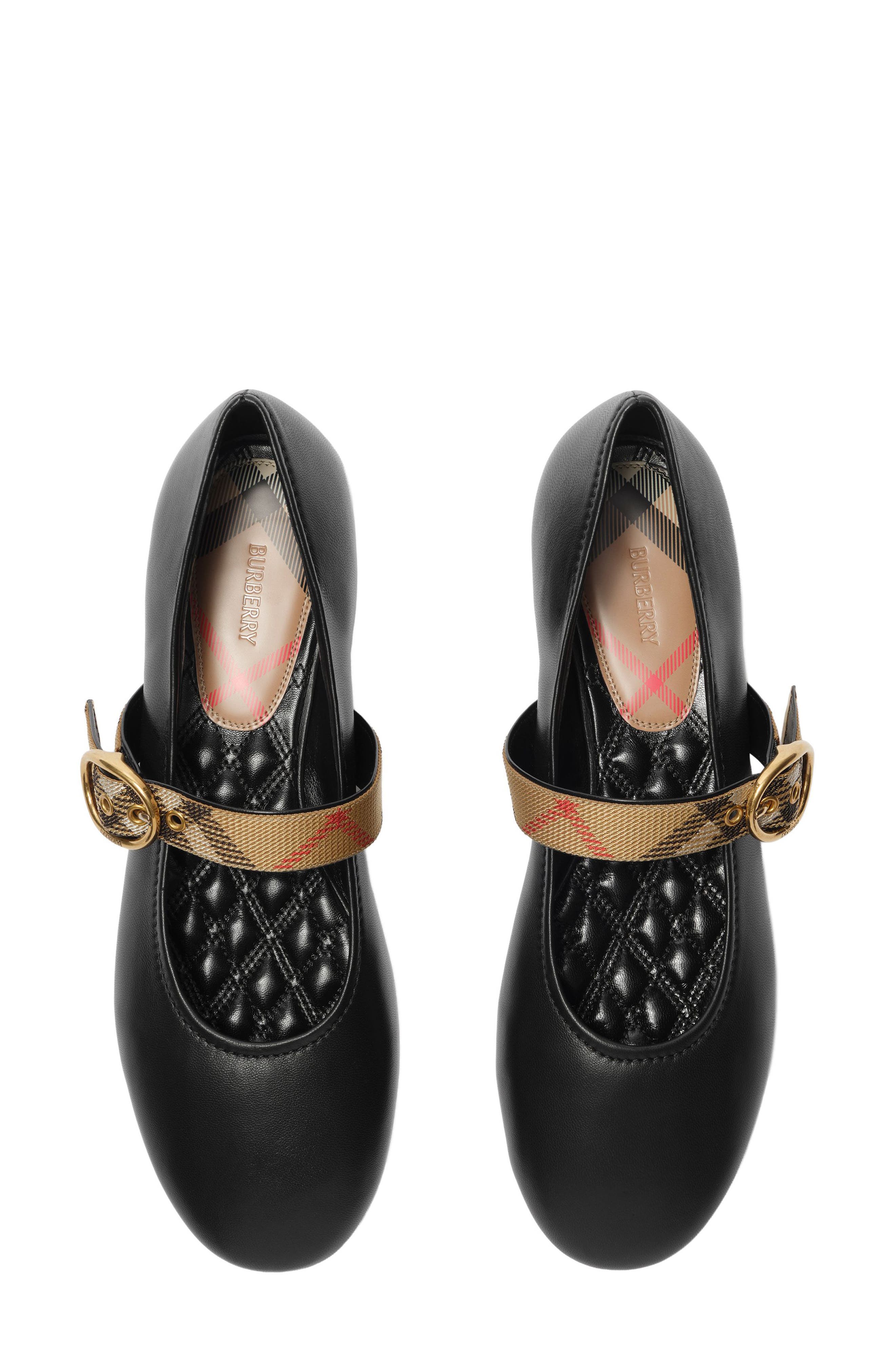Burberry Robin Mary Jane Ballerina Flat, Alternate, color, Black