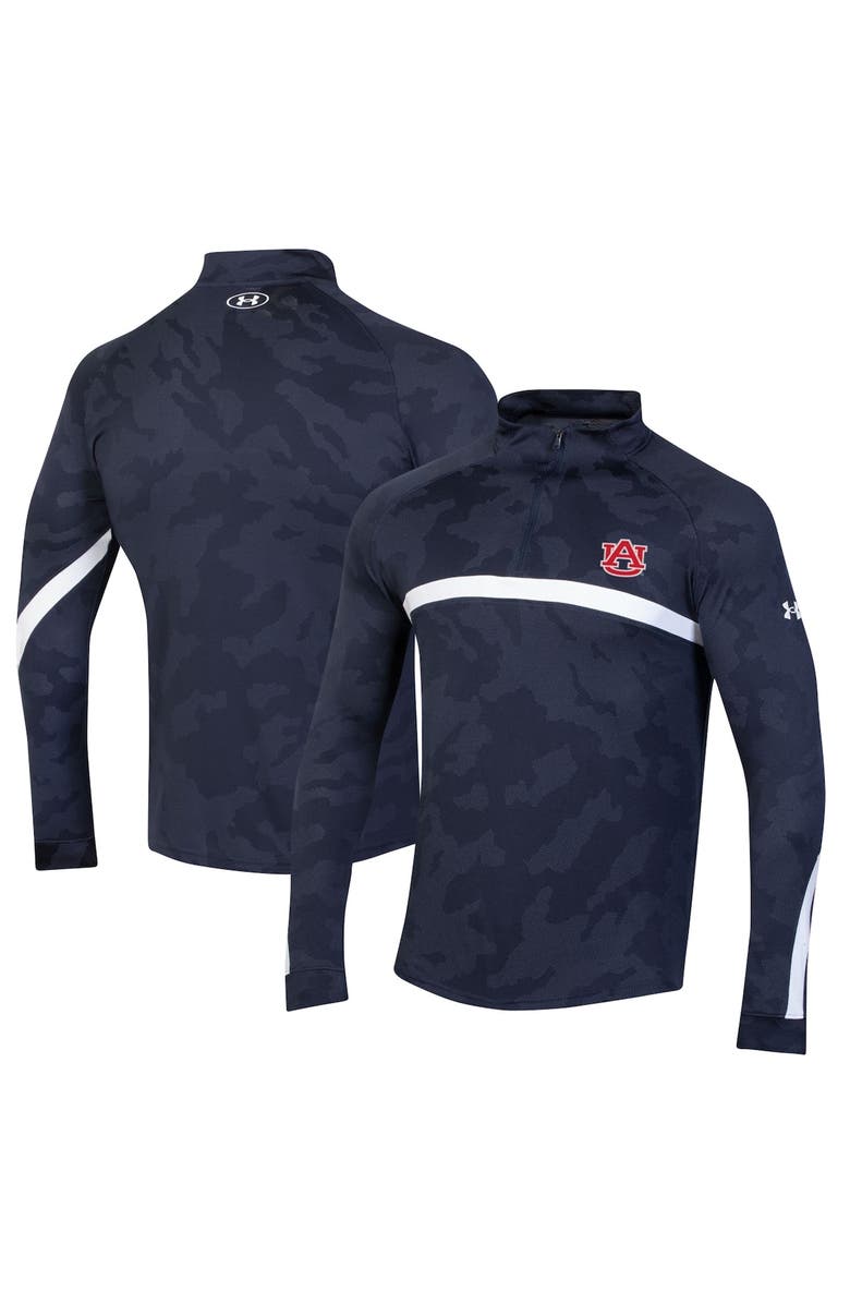 Under Armour Men's Under Armour Navy Auburn Tigers Game Day Camo Raglan Quarter-Zip Top, Alternate, color, Navy