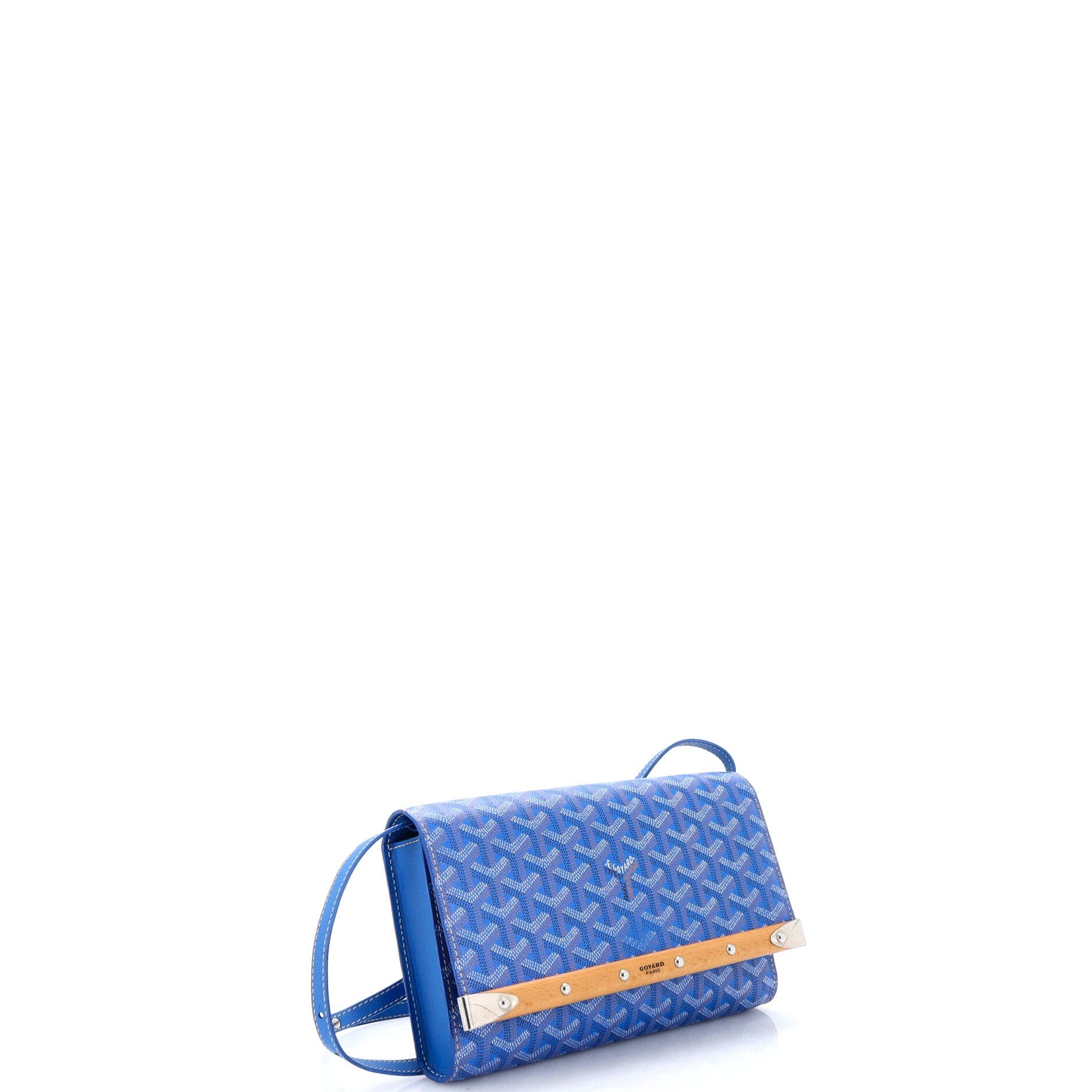 Monte Carlo Clutch with Strap Coated Canvas PM, Alternate, color, Blue