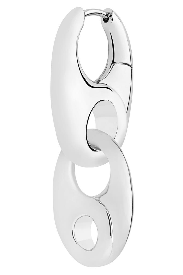 Ballroom Single Huggie Earring, Alternate, color, SILVER HP