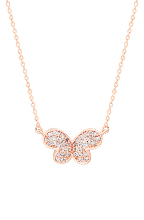 Diamond Butterfly Pendant Necklace