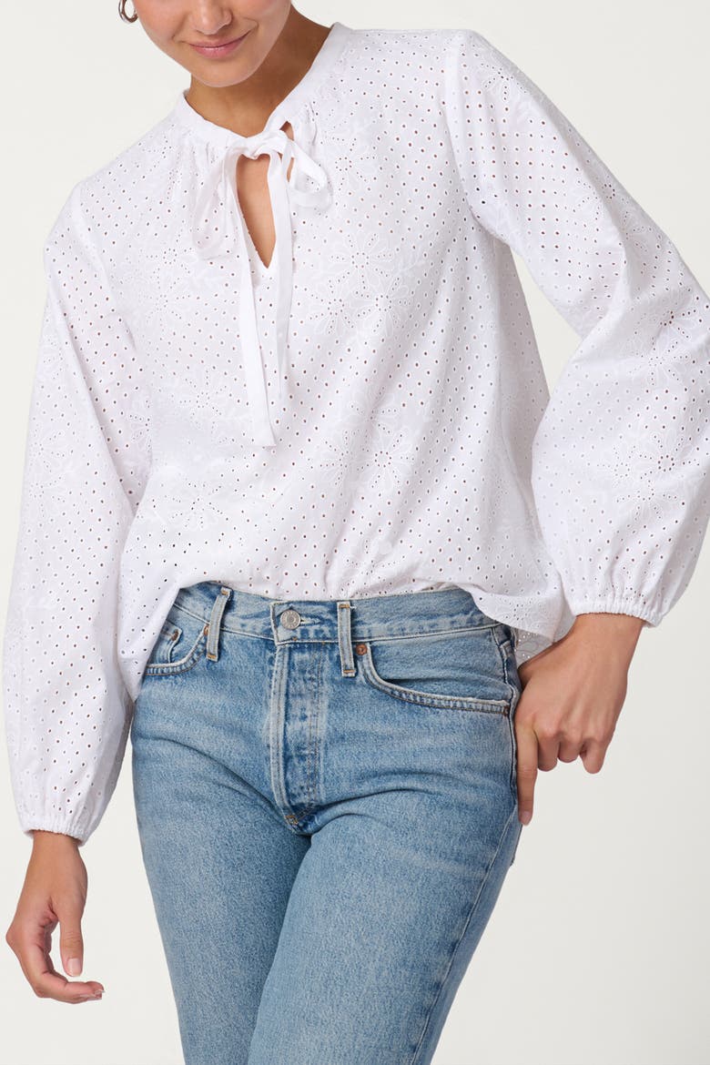 Classic Cotton Eylet Ollie Top, Main, color, Optic