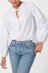 Shoshanna Classic Cotton Eylet Ollie Top
