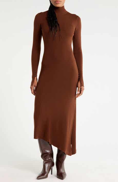 Jett Asymmetrical Merino Wool Blend Midi Dress