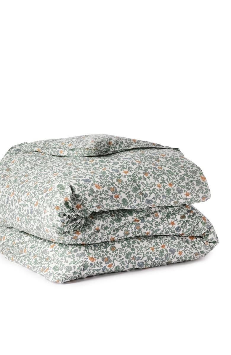 Coyuchi Print Organic Cotton Percale Duvet Cover, Main, color, 