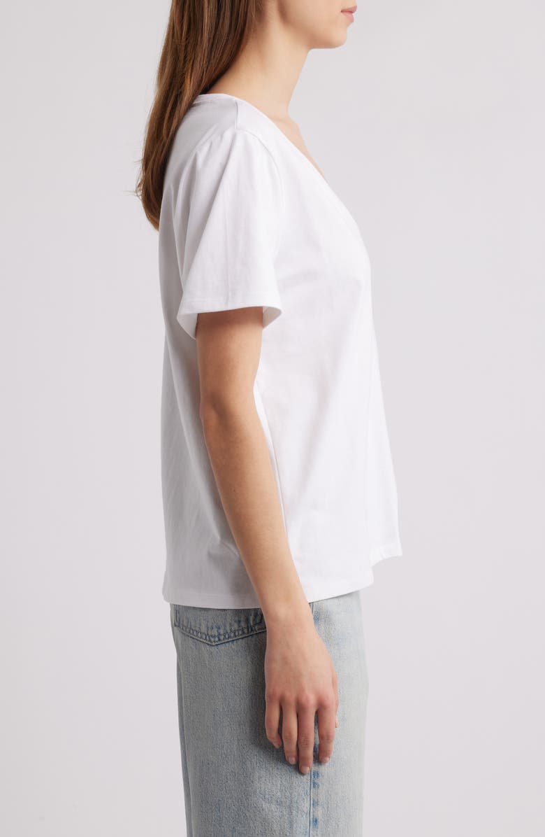 Good American Heritage V-Neck T-Shirt, Alternate, color, White001