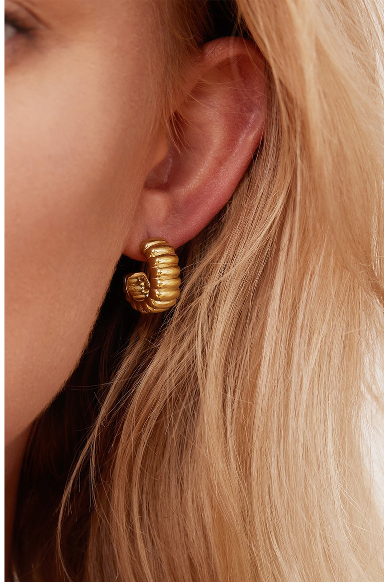 Bold Fluted Hoops, Alternate, color, 18k Gold Vermeil