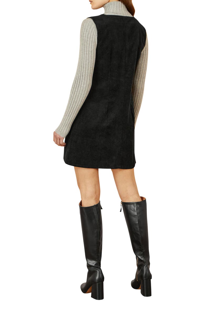 Yumi Cord Tunic Dress With Pockets, Alternate, color, Black