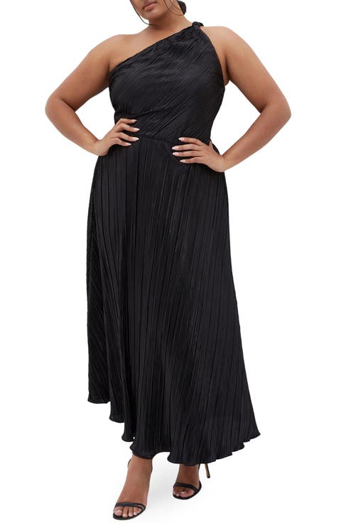 Kamila Metallic One-Shoulder Maxi Dress (Plus)