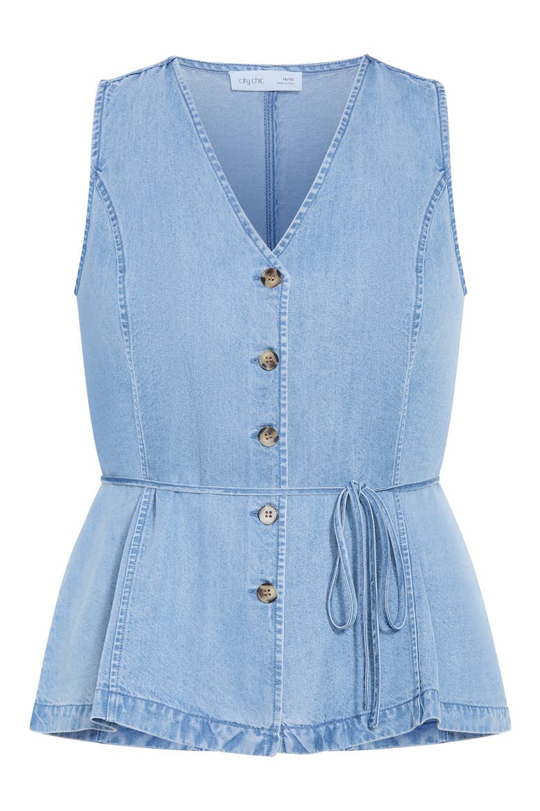 Evani Denim Vest, Alternate, color, LIGHT WASH