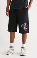 PURPLE BRAND Logo Graphic Relaxed Fit Cotton Shorts