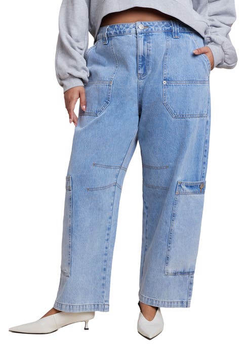 Low Rise Pocket Detail Loose Jean (Plus)