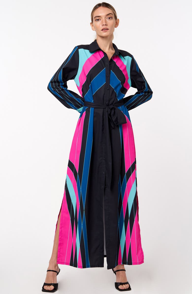 CIEBON Jynai Long Sleeve Shirtdress, Alternate, color,