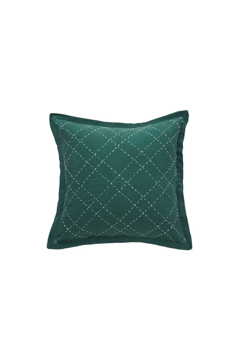 Elliot Cotton Corduroy Hand Stitched Decorative Throw Pillows, Main, color, Blue
