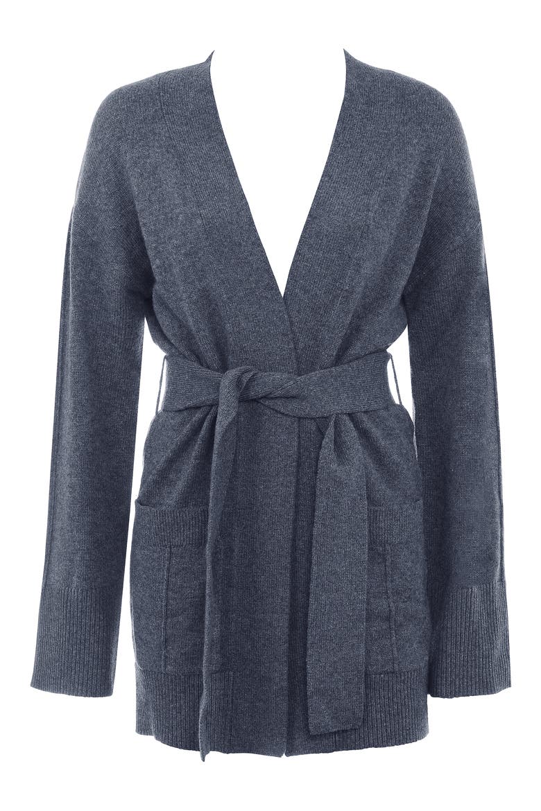 Alaia Wrap Cardigan, Alternate, color, GREY MELANGE