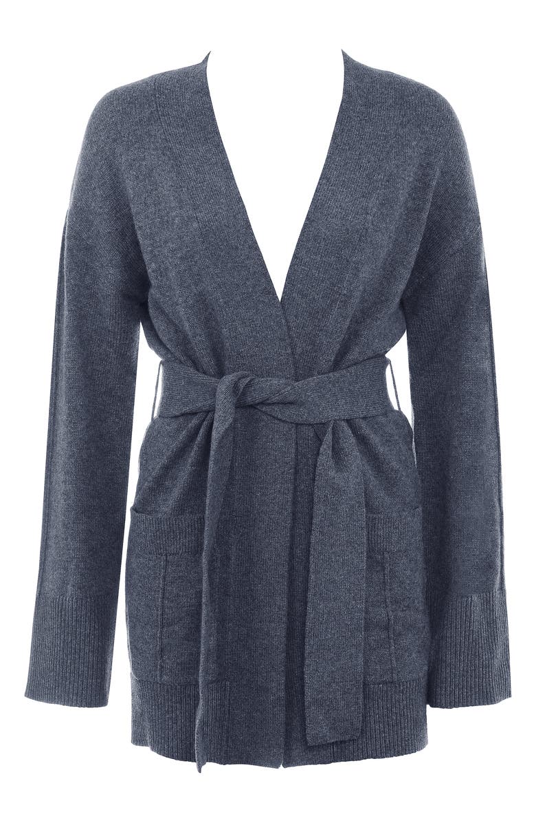 HOUSE OF CB Alaia Wrap Cardigan, Alternate, color, Grey Melange