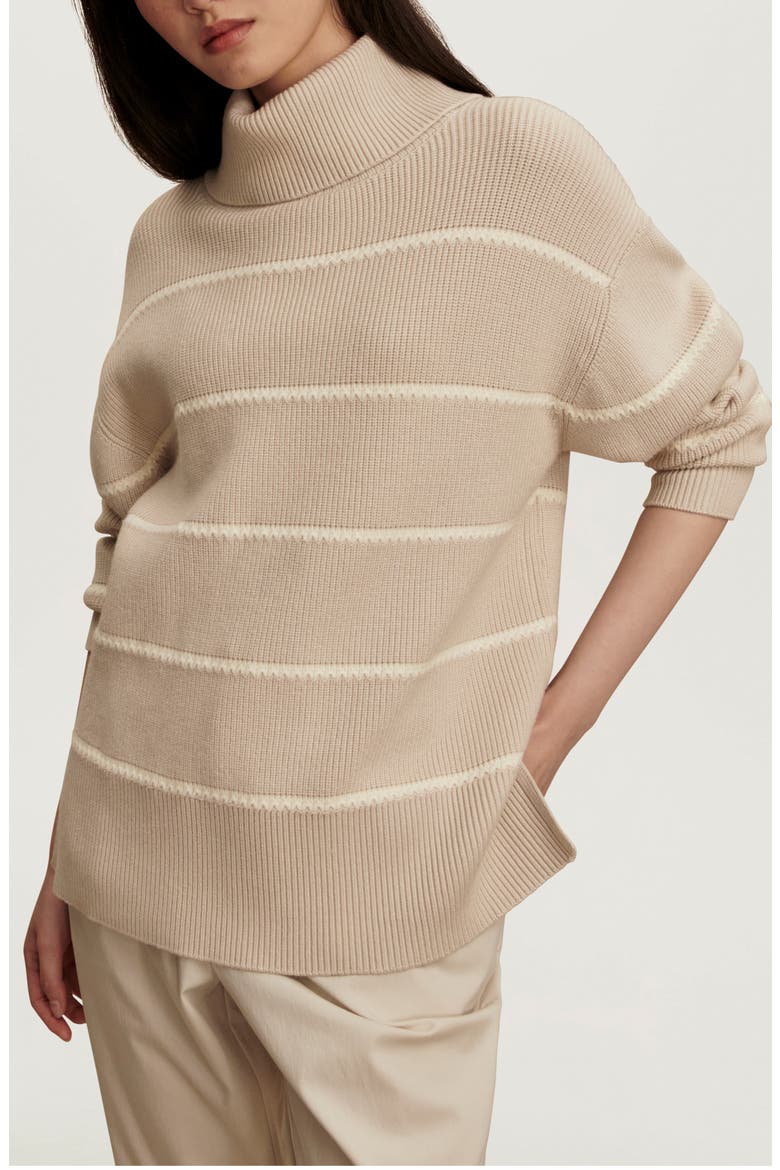 Hamish Split Turtleneck Sweater, Alternate, color, SILVER BIRCH