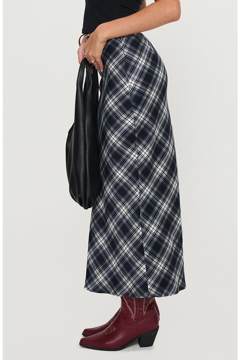 Everlie Plaid Maxi Skirt, Alternate, color, BLUE