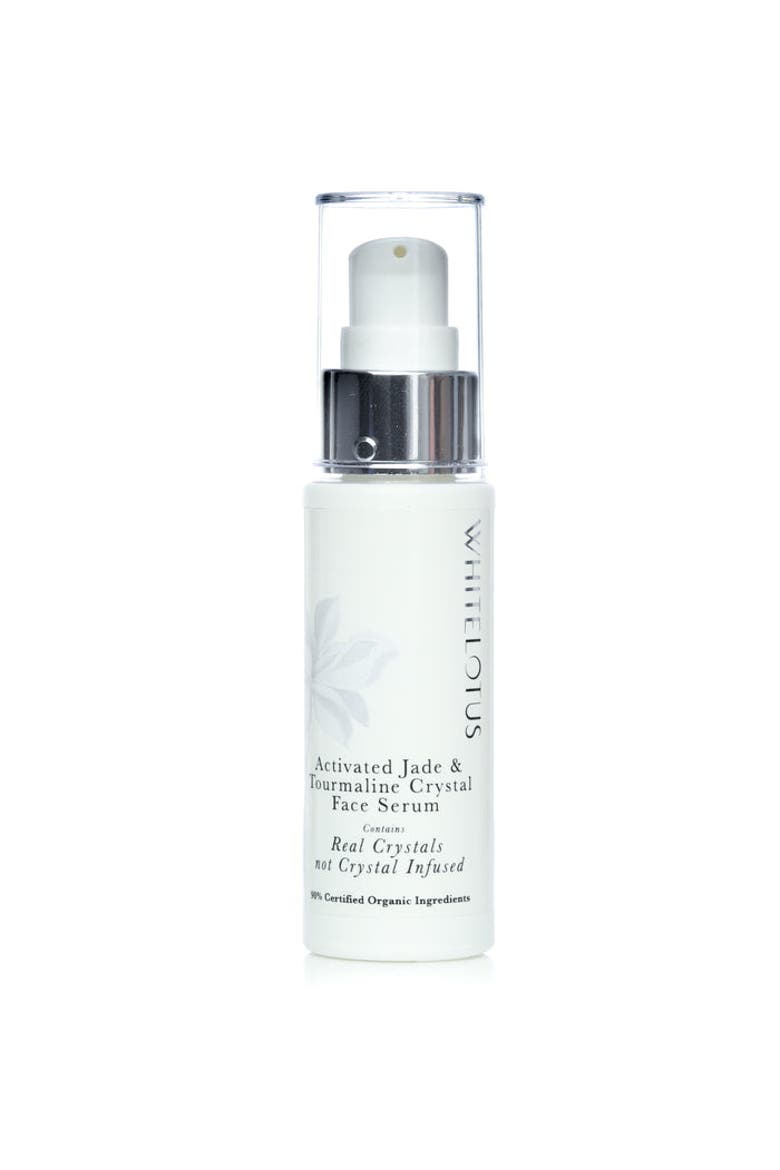 Activated Jade and Tourmaline Crystal Face Serum, Alternate, color, White