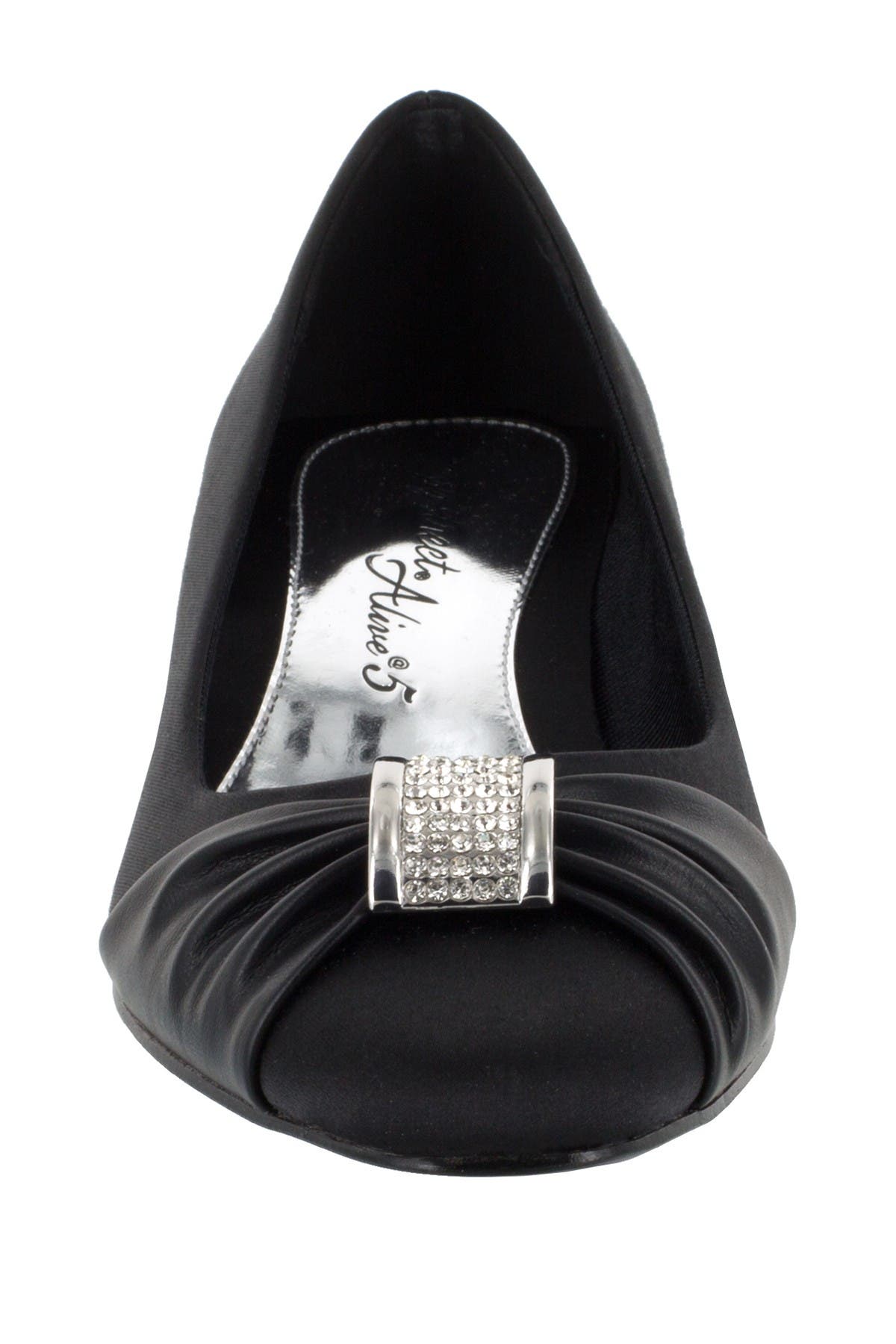 EASY STREET Eloise Ruched Block Heel Pump - Multiple Widths Available, Alternate, color, Black Satin