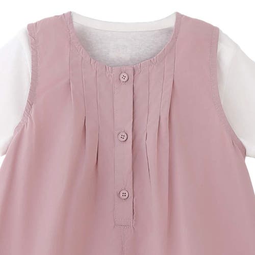 Banblu Button Romper Set In Pink
