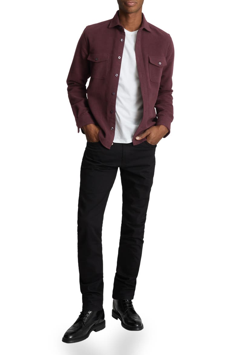 Miami Flannel Button-Up Shirt Jacket, Alternate, color, BORDEAUX
