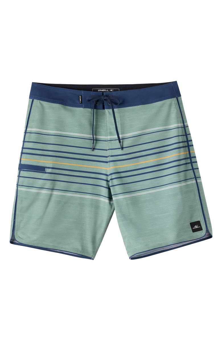 O'Neill Kids' Hyperfreak Heat Stripe Swim Trunks, Main, color, Sage