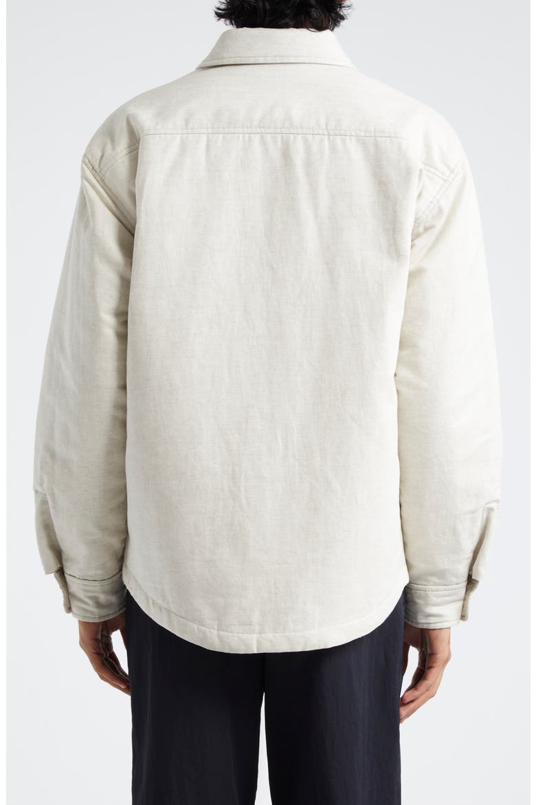 La Chemise Boulanger Padded Cotton & Linen Overshirt, Alternate, color, LIGHT BEIGE