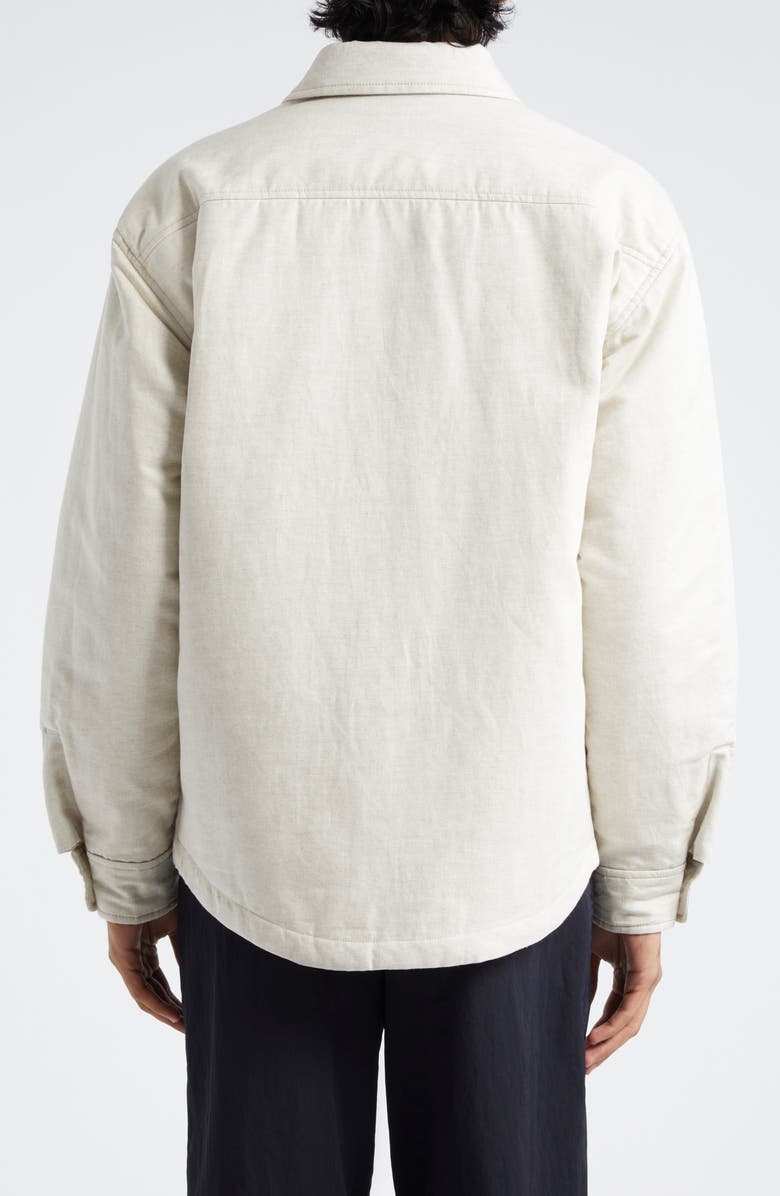 Jacquemus La Chemise Boulanger Padded Cotton & Linen Overshirt, Alternate, color, Light Beige