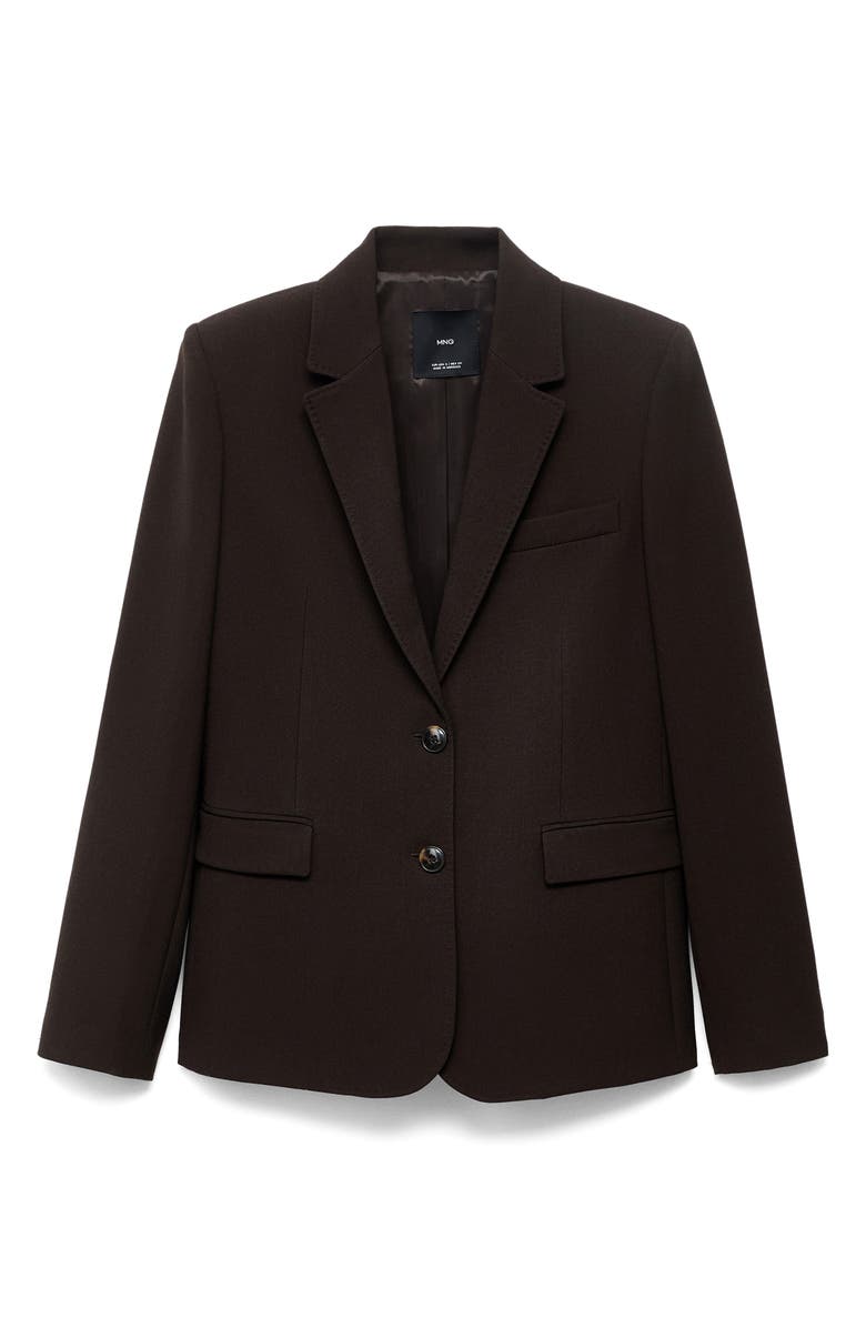 MANGO Straight Fit Blazer, Alternate, color, Chocolate