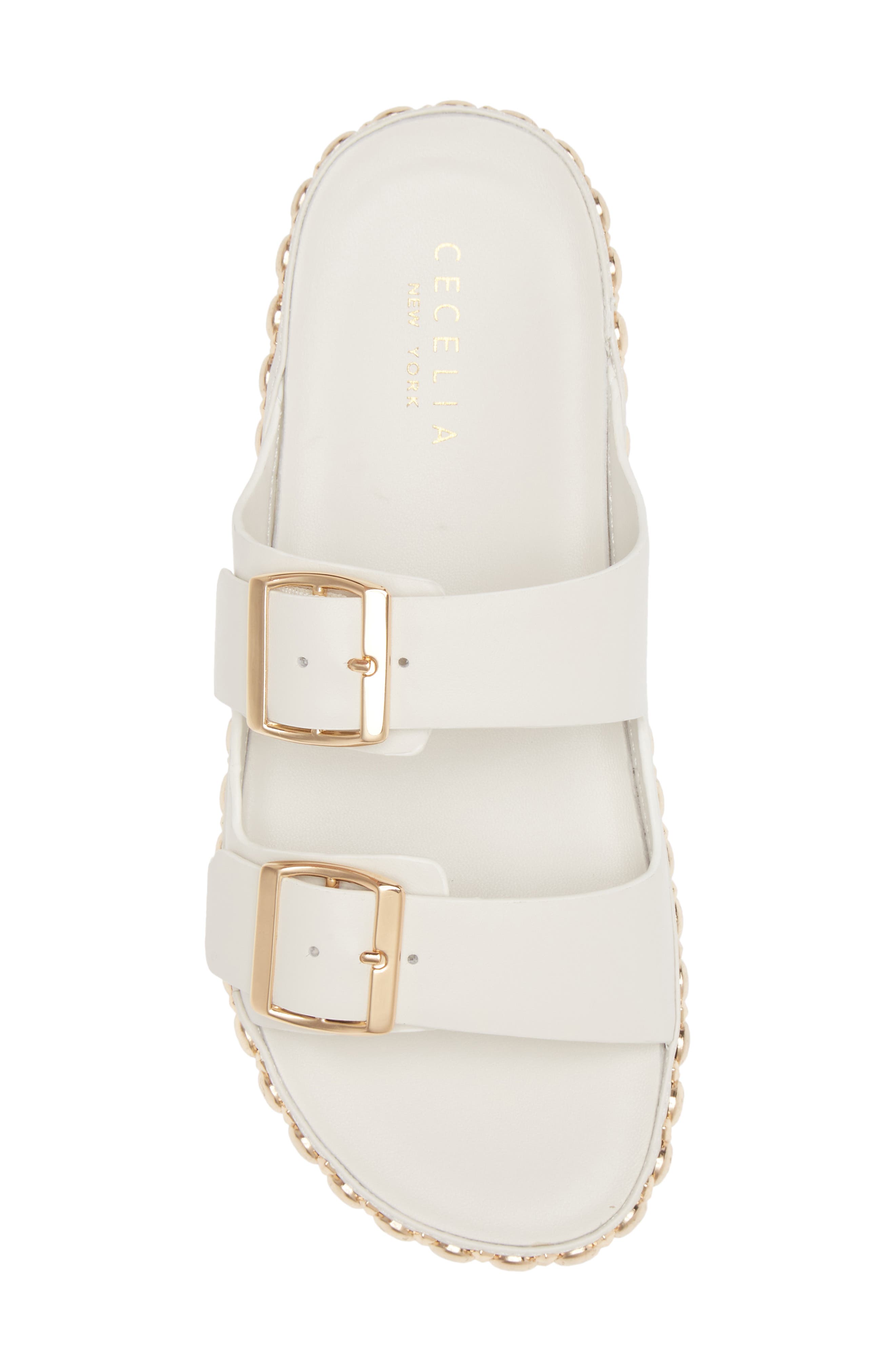 Cecelia New York Emma Stud Slide Sandal, Alternate, color, White