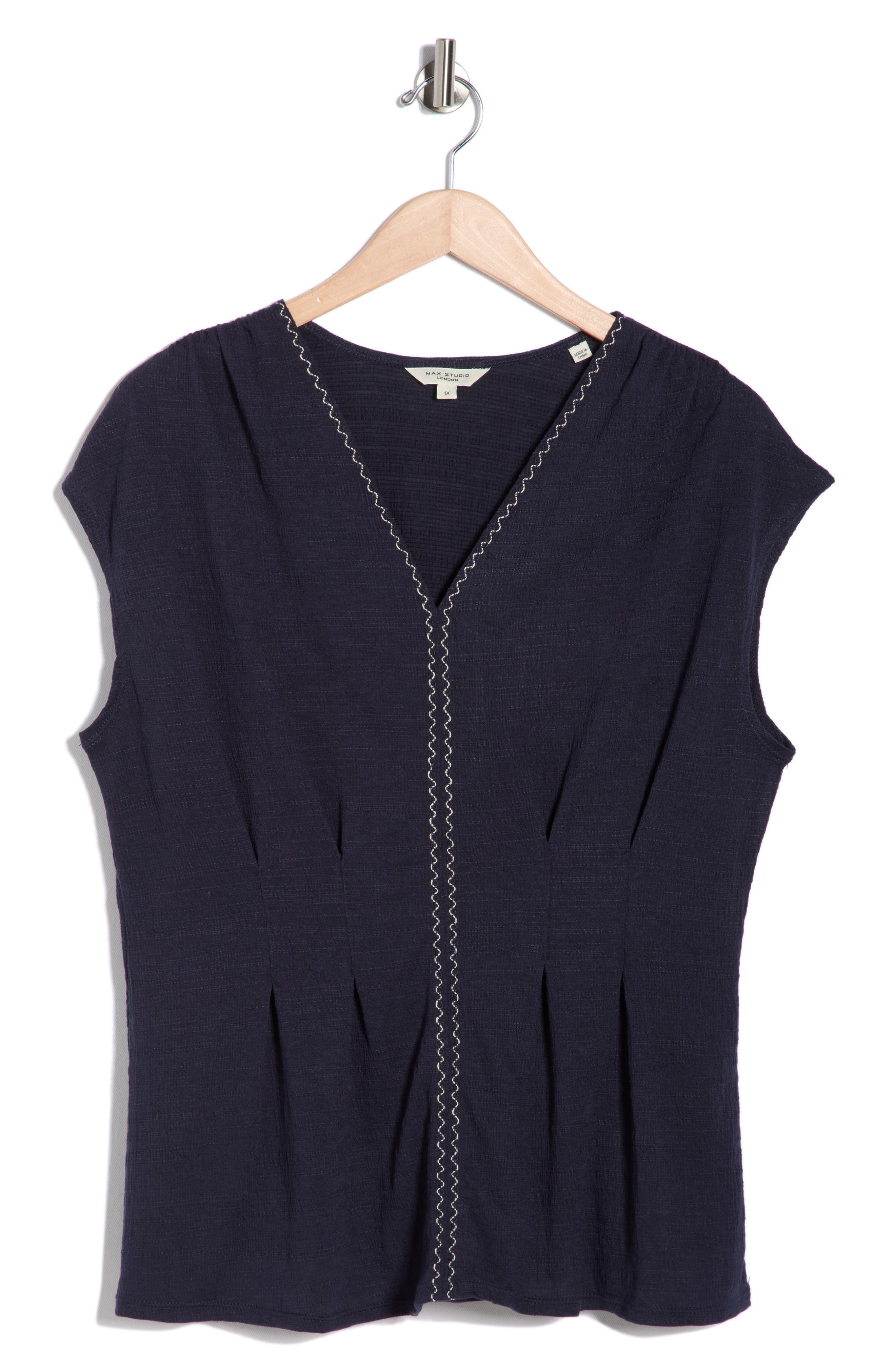 MAX STUDIO Short Sleeve V-Neck Top