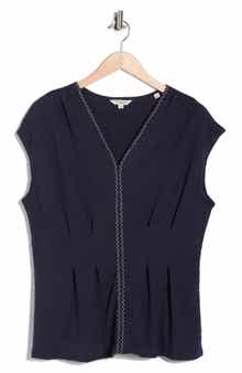 MAX STUDIO Short Sleeve V-Neck Top