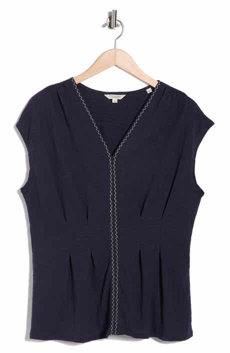 MAX STUDIO Short Sleeve V-Neck Top