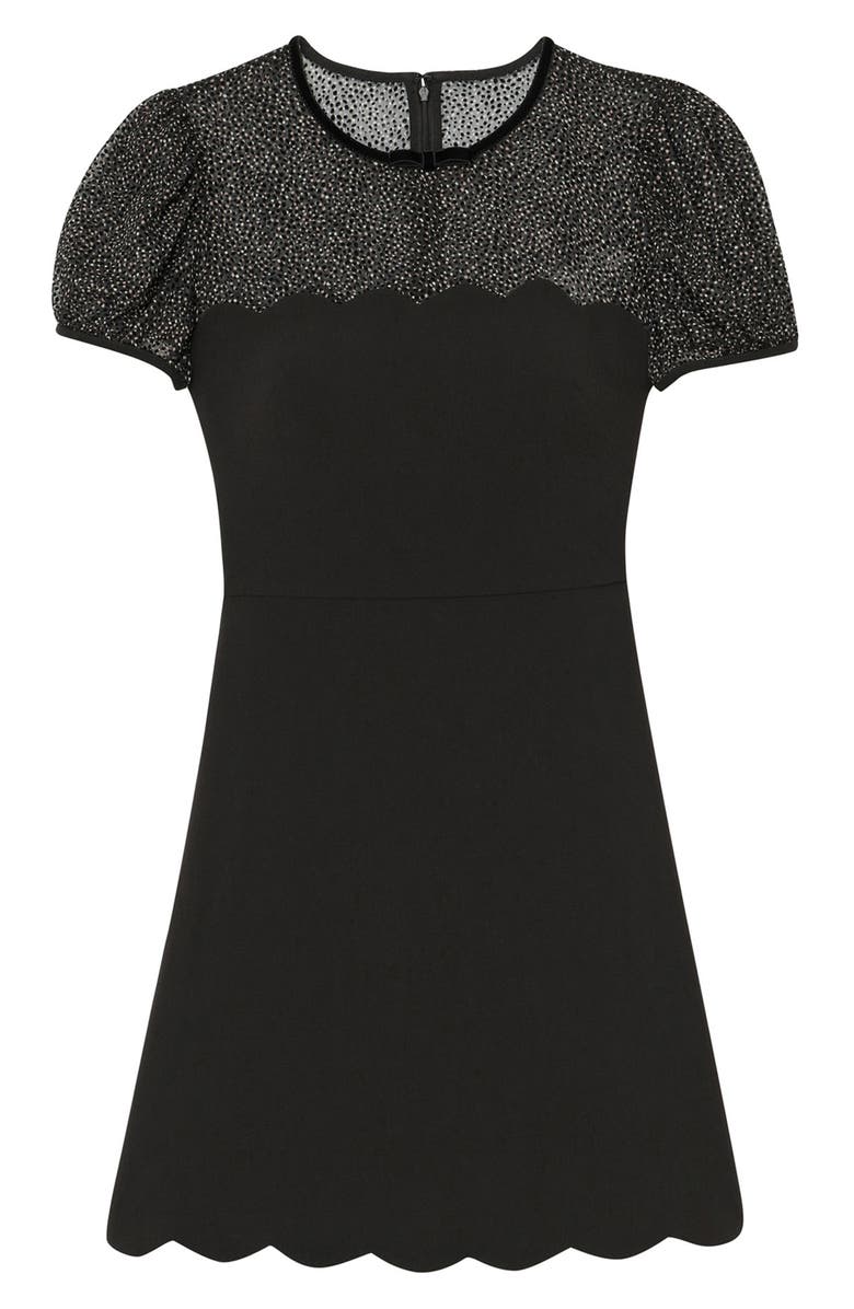Gal Meets Glam Collection Rhiannon Metallic A-Line Dress, Alternate, color, Black Multi