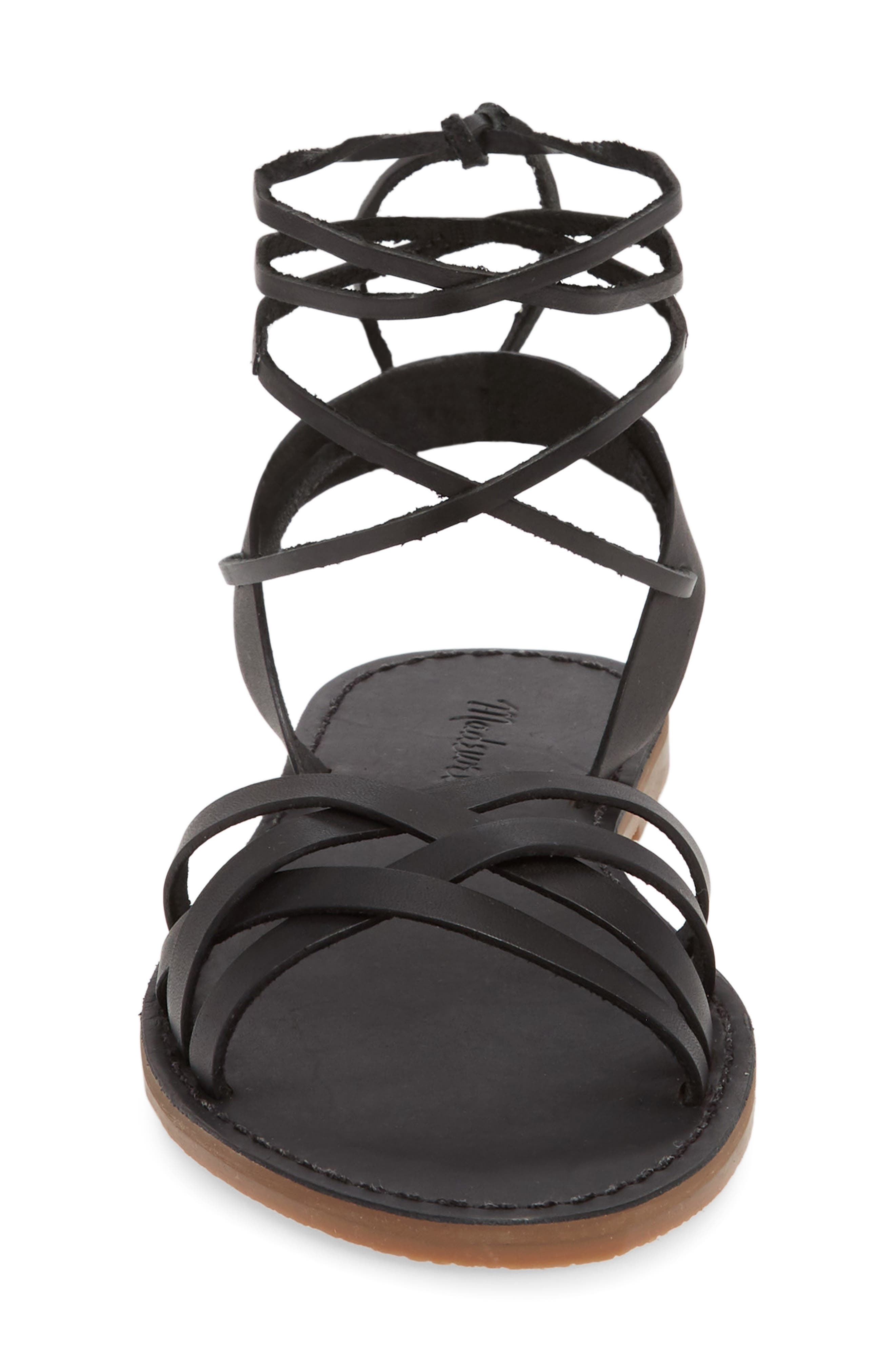Madewell The Boardwalk Woven Lace Up Sandal, Alternate, color, 