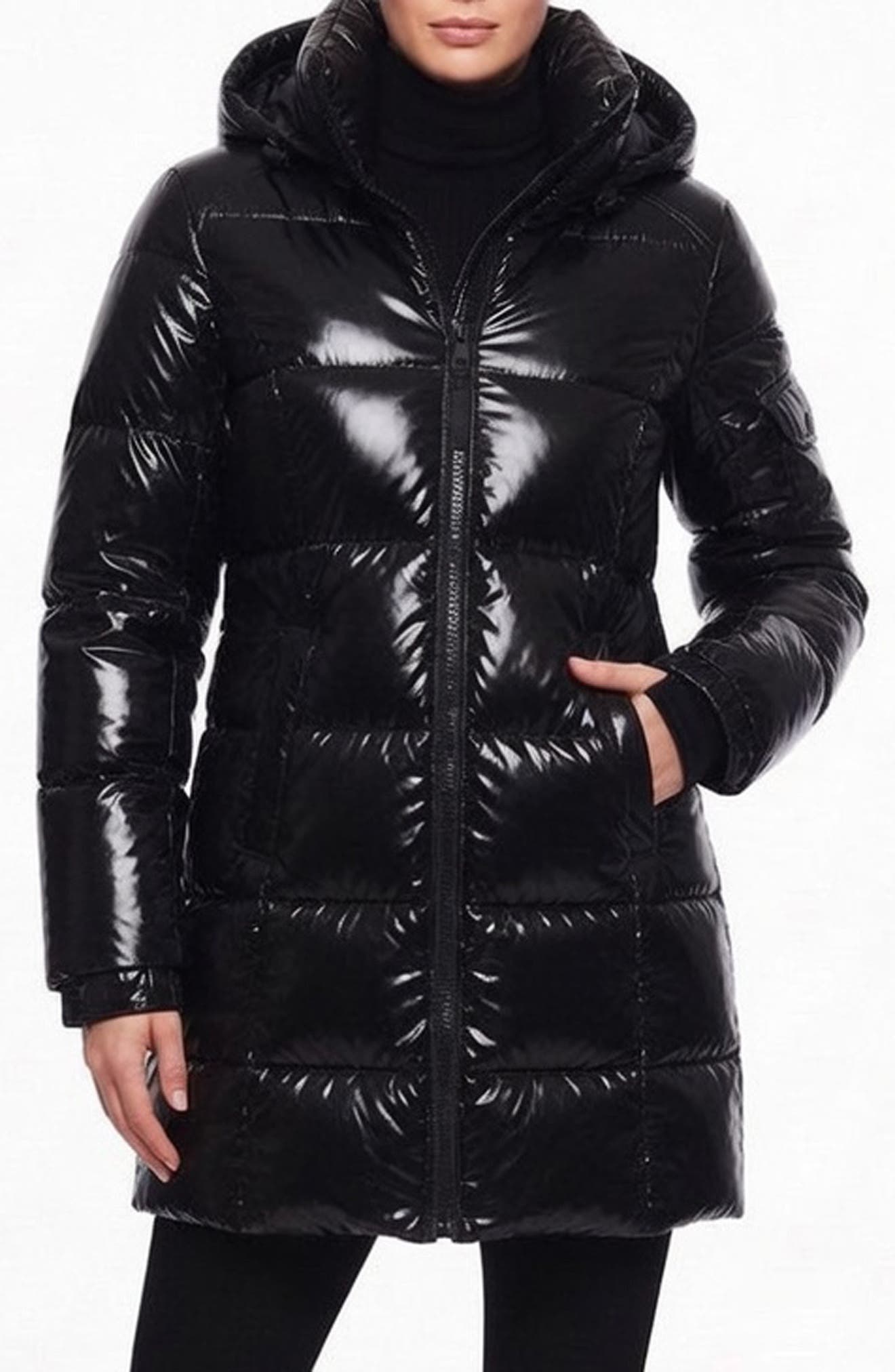 S13 Mulberry Water Repellent Puffer Coat In Onyx