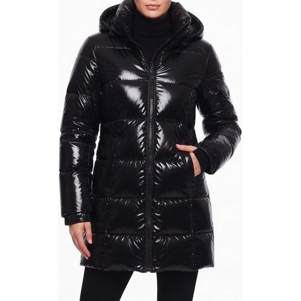 S13 Mulberry Water Repellent Puffer Coat In Onyx