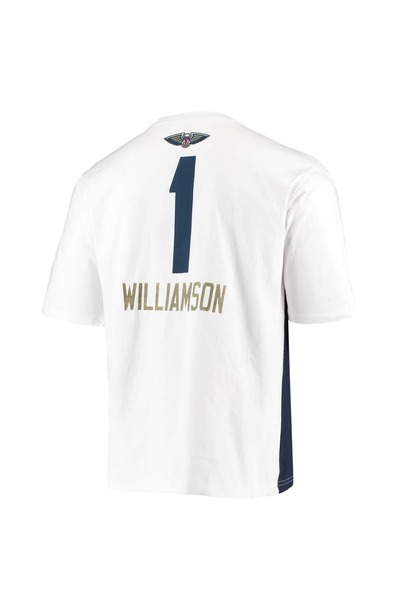 FANATICS Men's Fanatics Branded Zion Williamson White New Orleans Pelicans Yoke T-Shirt, Alternate, color, 