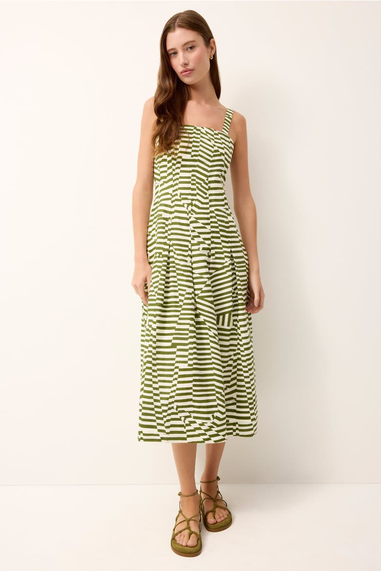 Dixon Dress, Alternate, color, Green Stripe