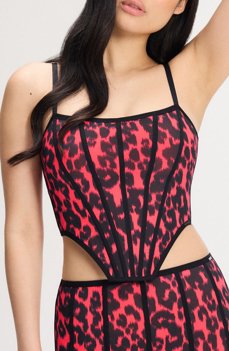 SAVAGE X FENTY City Kitty Bustier, Main, color, Open Late Red Vintage