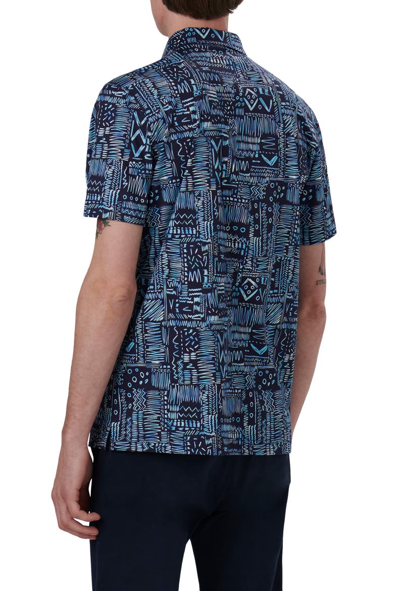 Hendrix Digital Print Pima Cotton Polo, Alternate, color, NAVY