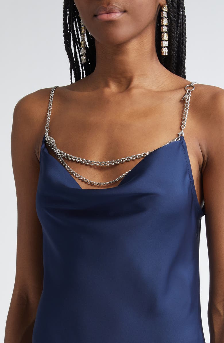 Rabanne Jeweled Cowl Neck Satin Gown, Alternate, color, 