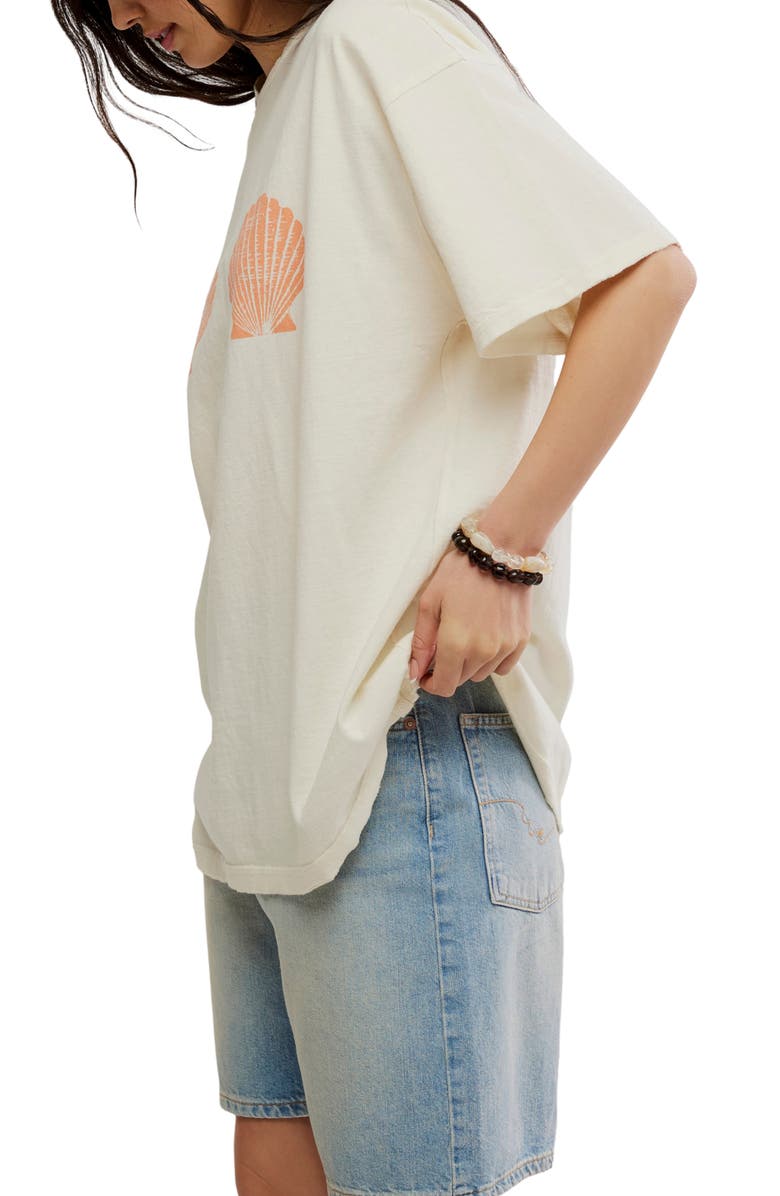 Free People Shell Oversize Cotton Graphic T-Shirt, Alternate, color, Ivory