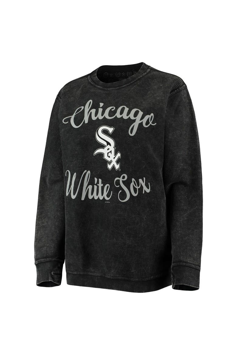 Women's G-III 4Her by Carl Banks Black Chicago White Sox Script Comfy Cord Pullover Sweatshirt, Alternate, color, Black